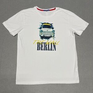 Fall of the Berlin Wall T-Shirt Mens Large White Vintage Trabant Graphic‎ Cotton